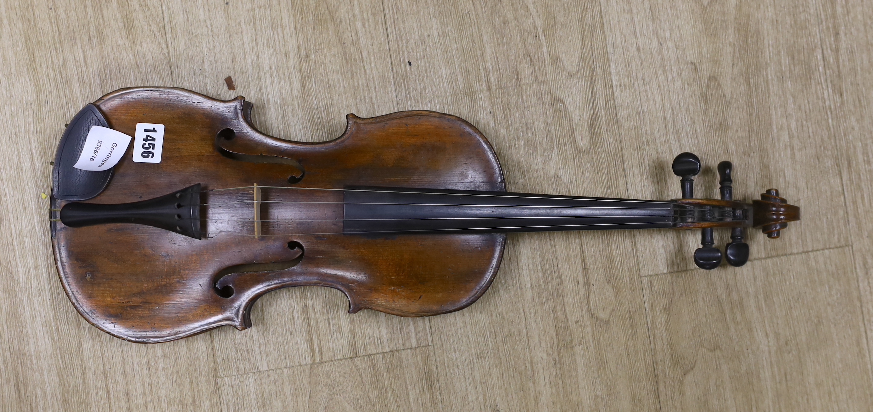 A small student's violin, unlabelled